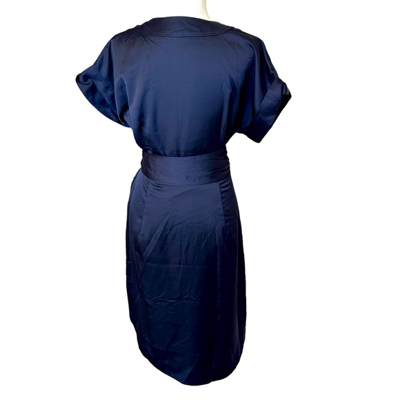 J CREW Short Sleeve Navy Blue Wrap Dress. Size S - Picture 8 of 14